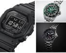 På bilden - Casio GW-5000HS-1 (till vänster), Seiko Prospex SRPL53K1 (uppe till höger) och Citizen Promaster Mechanical GMT (nere till höger). (Bildkälla: Casio, Seiko, Citizen)