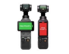 Osmo Pocket 4 (vänster) visar betydligt längre drifttider än Osmo Pocket 3 (höger).