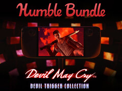 Devil Trigger Collection upphör att gälla den 30 juli. På bilden: Steam Deck som kör DmC: Devil May Cry. (Bildkälla: Steam och Humble Bundle - redigerad)