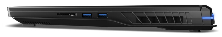 Till höger: SD-kortläsare, 2x USB 3.2 Gen 1 (USB-A)
