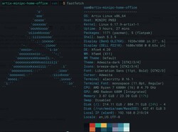 Artix ger användaren fullständig kontroll över sitt system, på gott och ont. (Bildkälla: Fastfetch av egen PC)