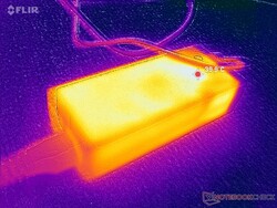 AC-adaptern når över 40 C under belastning