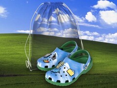 Windows xp crocs med bliss tapetdesign och Microsoft jibbitz berlocker (bildkälla: microsoft)