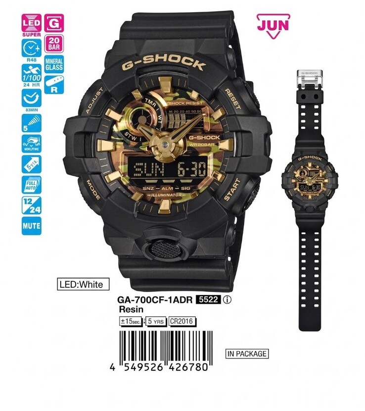 Klockan Casio G-Shock GA-700CF-1A