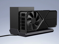 DEG2 har både OCuLink och Thunderbolt 5. På bilden: eGPU-dockan DEG1. (Bildkälla: Minisforum - redigerad)