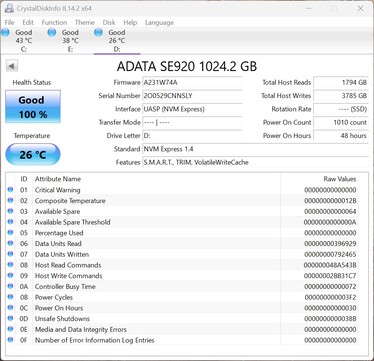 ADATA SE920 använder UASP (USB Attached SCSI Protocol)