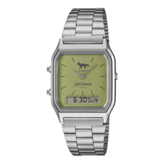 Casio AQ-230ECK-3A med en matchagrön urtavla.