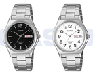 Casio MTP-1440DJ-1AJF med svart urtavla och MTP-1440DJ-7BJF med vit.