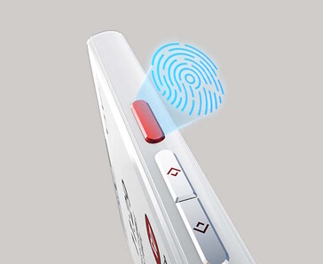 En fingeravtryckssensor är ombord