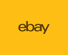 EBay-logotypen på en gul bakgrund