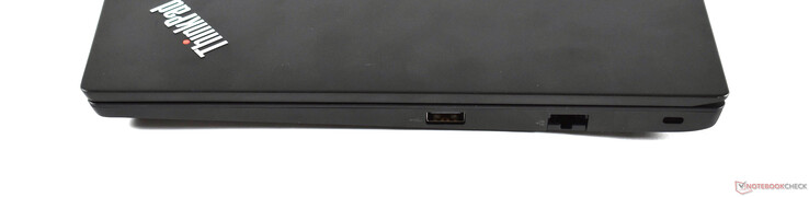 Höger: USB 2.0 Typ A, RJ45-Ethernet, Kensington-lås