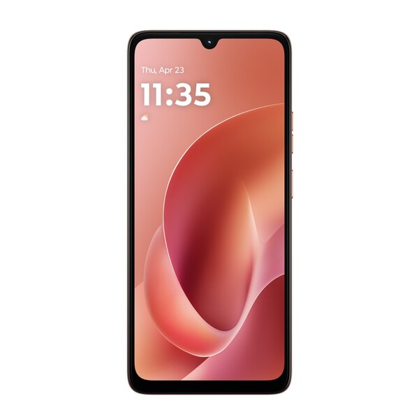 Moto G06 har en större HD+ skärm men byter ut hålet mot en vattendroppsskåra. (Bildkälla: Motorola)