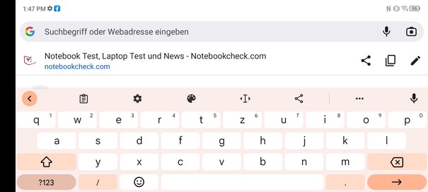 Tangentbord i liggande läge