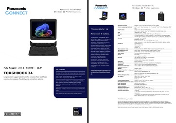 Specifikationer för Panasonic Toughbook FZ-34