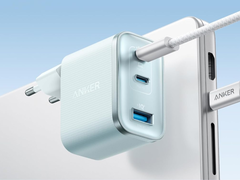 Ankers Nano Charger (70W, 3 Ports) (bilden) finns nu tillgänglig i en blå färgskala. (Bildkälla: Anker)