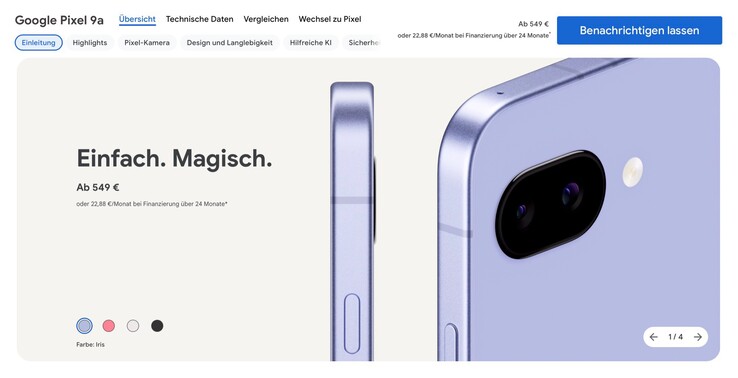 Pixel 9a finns redan listad i Google Store, men kan inte beställas ännu