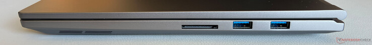 Höger sida: SD-kortläsare, 2x USB-A 3.2 Gen.1 (5 Gbps)