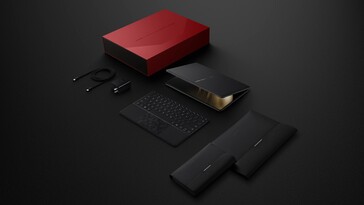 Huawei MateBook Fold levereras med en mängd tillbehör inklusive ett tangentbord. (Bildkälla: Huawei)