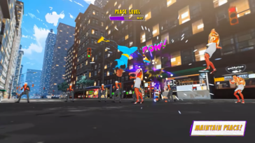 Genom att rensa brottsplatser från skurkar fylls "Peace Level"-fältet och brottsfrekvensen minskar. (Bildkälla : Superhero Simulator Steam-sida)