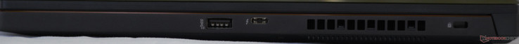 Höger: USB 3.1 Gen 2, Thunderbolt 3, Kensington-Lås