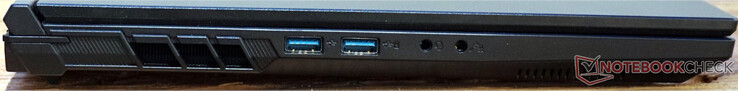 Vänster: 2x USB-A (5 Gb/s), headset, mikrofon + S/PDIF