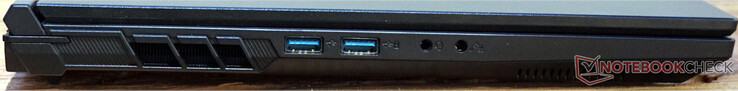 Vänster: 2x USB-A (5 Gb/s), headset, mikrofon + S/PDIF