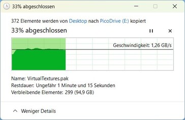 Kopieringsstart upp till ca 40 s: 1.3 GB/s
