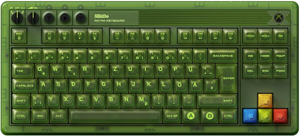 8BitDo Retro 87 mekaniskt tangentbord Xbox Edition DE layout. (Bildkälla: 8BitDo) 