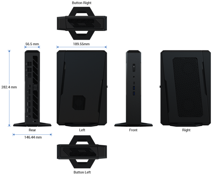 Mått på Asus NUC 15 Performance (bildkälla: Asus)