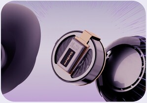 Installationen med dubbla drivdon kombinerar en solid-state MEMS-enhet med ett specialanpassat 10 mm spoldrivdon (Bildkälla: Creative)