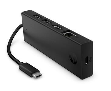 HP bärbar USB-C 4K HDMI-hubb med flera portar och integrerad USB-C-kabel (Bildkälla: HP)