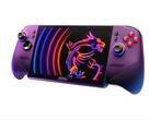 Den billigare MSI Claw 8 EX kommer att finnas i färgen Luminous Blue, till skillnad från varianten Arc G3 Extreme som visas här i färgen Void Purple.