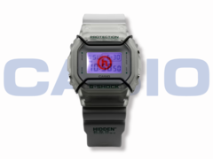 Casio G-Shock x Hidden NY DW5600HDN257-klockan (bilden) har en anpassad logotyp som lyser upp orange genom LED-bakgrundsbelysningen. (Bildkälla: Casio)