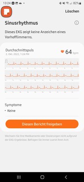 Blodtrycksmätning och EKG fungerar via en tredje app, Samsung Health Monitor