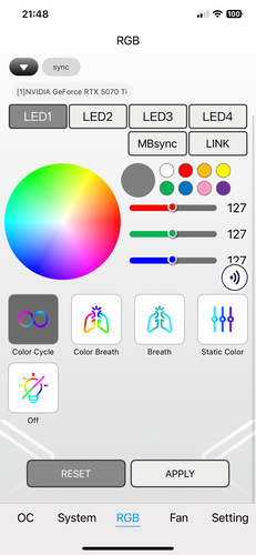 RGB-inställningar