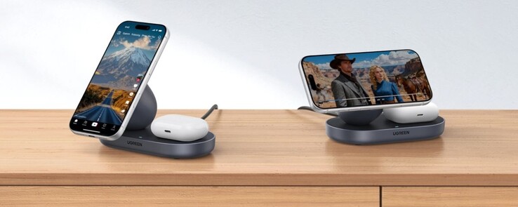Ugreen 15W 2-i-1 magnetisk trådlös laddare. (Bildkälla: Ugreen)