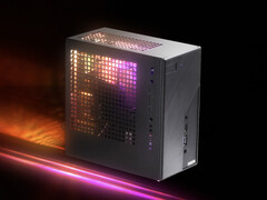 DeskMini X600 använder ett B860-moderkort och kan utrustas med en intern RGB-ljusremsa som visas här. (Bildkälla: ASRock)