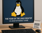 Linux når 5% marknadsandel för desktop OS, vilket tyder på ökad användning bland konsumenter och gamers. (Bilden genererades via ChatGPT)