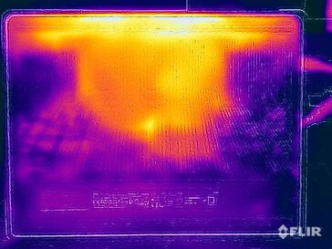 Yttemperaturer under stresstestet (nederst)