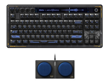 8BitDo Retro 87 mekaniskt tangentbord Mecha Break: Panther Edition kommer med två Super Buttons och 21 extra tangentknappar. (Bildkälla: 8BitDo)