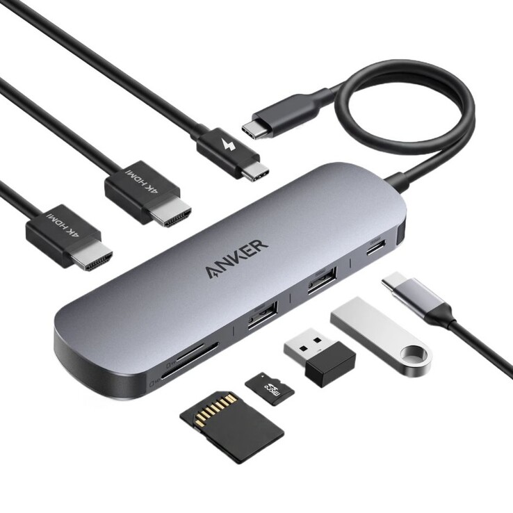 Anker Nano USB-C-hubb (8-i-1, dubbel skärm)