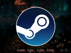 En bild som visar spelet Darkest Dungeon II och Steam-logotypen.