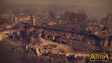 En bild som visar en stad i Total War: Attila.