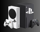 Mockup-bild med Xbox-konsoler som visar Sony PlayStation-logotypen (Bildkälla: Sony PlayStation, Microsoft Xbox Gaming, med ändringar)