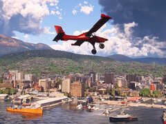 Hobart, Tasmanien, Australien, som det ser ut i den senaste uppdateringen av Microsoft Flight Simulator 2024.