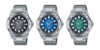 Från vänster till höger: Casio Marine Sports MTD-140D-1AV, MTD-140D-2AV och MTD-140D-3AV. (Bildkälla: Casio, redigerad)