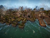 En bild som visar en stad i Kaiserpunk, just nu med 50 % rabatt på Steam.