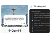 Gemini Spark bearbetar en flygsökning i Chrome och påbörjar bokningen