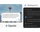 Gemini Spark bearbetar en flygsökning i Chrome och påbörjar bokningen