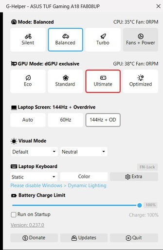 Huvudskärm - extremt minimal och lätt att navigera